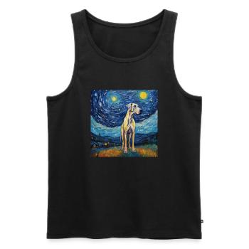 Great Dane Starry Night - Men's Premium Organic Tank Top - black - Front - AI Model Male 178 light (178cm)