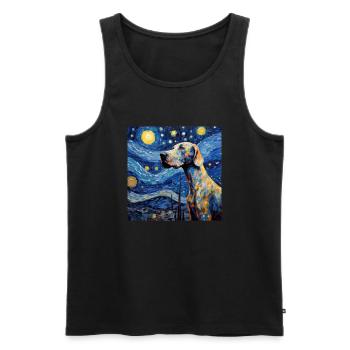 Deutsche Dogge Sternennacht - Männer Premium Bio Tank Top - Schwarz - Vorne - Michal (187cm)