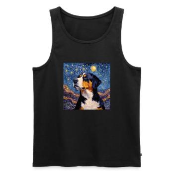 Great Swiss Mountain Dog Starry Night - Men's Premium Organic Tank Top - black - Front - AI Model Male 178 light (178cm)