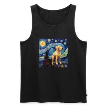 Nuit étoilée du Labrador - Débardeur bio Premium Homme - noir - Devant - AI Model Male 178 light (178cm)
