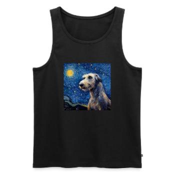 Irischer Wolfshund Sternennacht - Männer Premium Bio Tank Top - Schwarz - Vorne - Michal (187cm)