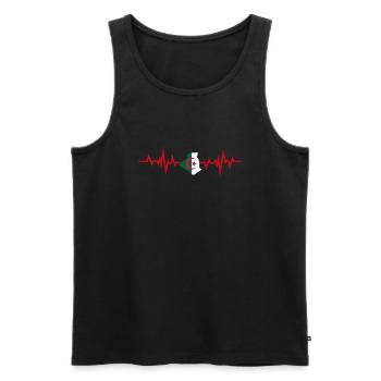 Algérie battement de coeur cadeau algérien - Débardeur bio Premium Homme - noir - Devant - Michal (187cm)