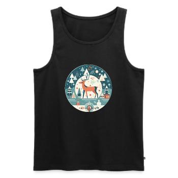 Cerf avec l’élément de Noël, Cerfs d’amour - Débardeur bio Premium Homme - noir - Devant - Michal (187cm)