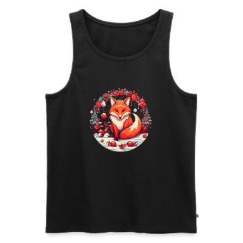 Fox Avec des éléments de Noël, Love Foxes - Débardeur bio Premium Homme - noir - Devant - AI Model Male 178 light (178cm)
