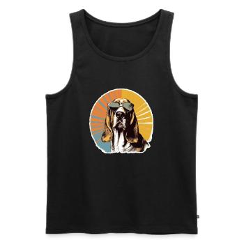 Basset 2 - Männer Premium Bio Tank Top - Schwarz - Vorne - Michal (187cm)