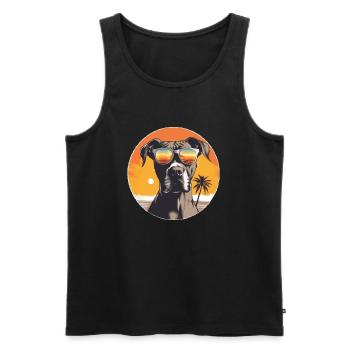 Boxer - Männer Premium Bio Tank Top - Schwarz - Vorne - Michal (187cm)