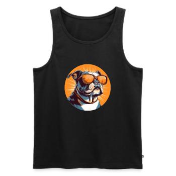 Bulldogge - Männer Premium Bio Tank Top - Schwarz - Vorne - Michal (187cm)