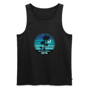 Vintage 1976 - Männer Premium Bio Tank Top - Schwarz - Vorne - Michal (187cm)