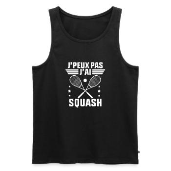 Je peux Pas J'ai Squash idée Cadeau Squash - Débardeur bio Premium Homme - noir - Devant - Michal (187cm)