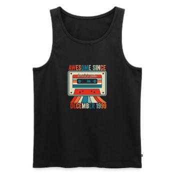 December 1999 - Awesome since December 1999 - Men's Premium Organic Tank Top - black - Front - AI Model Male 178 light (178cm)