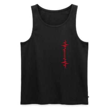 Klarinette Herzschlag Klarinettist Geschenk - Männer Premium Bio Tank Top - Schwarz - Vorne - Michal (187cm)