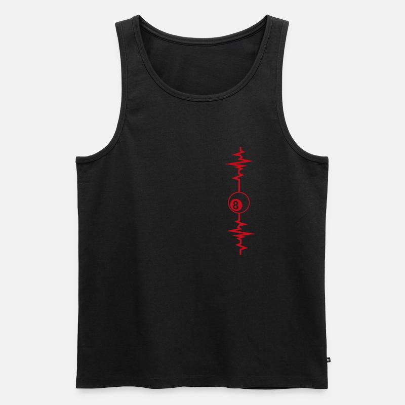 Billard Herzschlag Billard Geschenkidee - Männer Premium Bio Tank Top - Schwarz