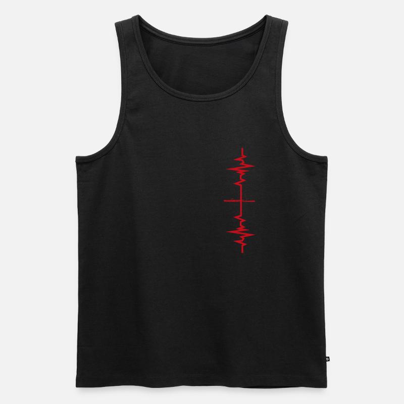 Fagott Herzschlag Geschenkidee - Männer Premium Bio Tank Top - Schwarz
