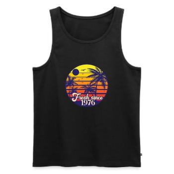 Vintage 1976 - Männer Premium Bio Tank Top - Schwarz - Vorne - Michal (187cm)