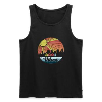Vintage 2001 - Men's Premium Organic Tank Top - black - Front - AI Model Male 178 light (178cm)