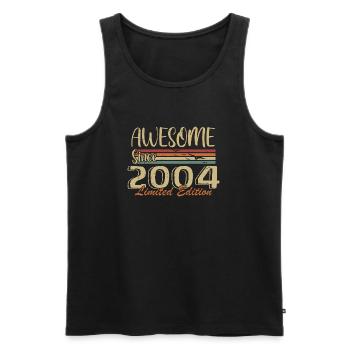 Die Legenden wurden 2004 geboren Jahrgang 2004 - Männer Premium Bio Tank Top - Schwarz - Vorne - Michal (187cm)