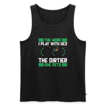 Motocross Funny Saying Dentist Bill Dirt Bike - Men's Premium Organic Tank Top - black - Front - AI Model Male 178 light (178cm)