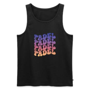 Pádel Retro - Männer Premium Bio Tank Top - Schwarz - Vorne - AI Model Male 178 light (178cm)