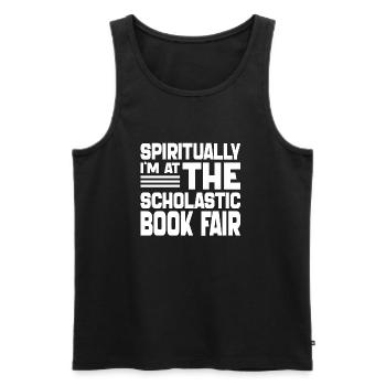Geistlich bin ich auf der Scholastic Book Fair - Männer Premium Bio Tank Top - Schwarz - Vorne - AI Model Male 178 light (178cm)