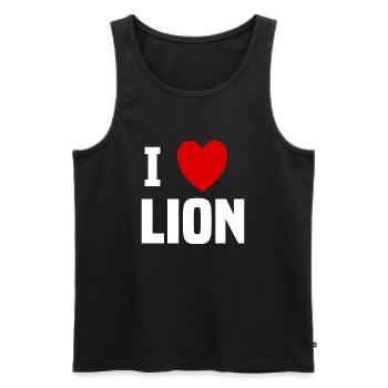 I love Lion - Men's Premium Organic Tank Top - black - Front - Michal (187cm)