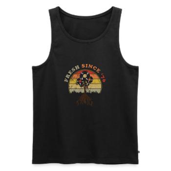 Vintage 1976 - Männer Premium Bio Tank Top - Schwarz - Vorne - Michal (187cm)