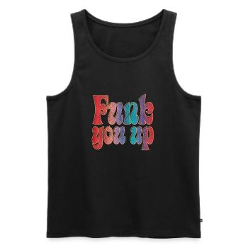 Funk you up - Männer Premium Bio Tank Top - Schwarz - Vorne - AI Model Male 178 light (178cm)
