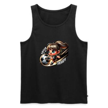 Le football est ma thérapie - Soccer Girl Passion - Débardeur bio Premium Homme - noir - Devant - Michal (187cm)
