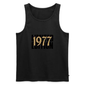 Millésime 1977 - Débardeur bio Premium Homme - noir - Devant - AI Model Male 178 light (178cm)