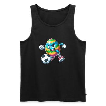 Jeu de football d’oeuf de Pâques, joueur de football Pâques - Débardeur bio Premium Homme - noir - Devant - Michal (187cm)