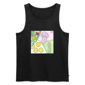 Wirrwarr 34 - Männer Premium Bio Tank Top - Schwarz - Vorne - AI Model Male 178 light (178cm)