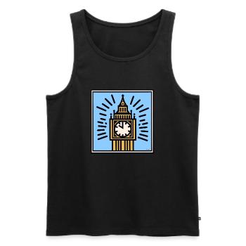 Big Ben Pop Art - Men's Premium Organic Tank Top - black - Front - AI Model Male 178 light (178cm)