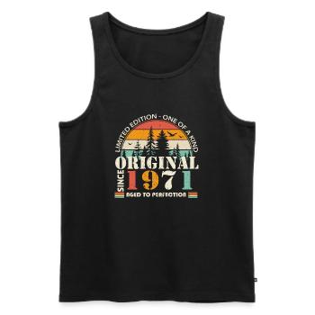 1971: Vintage Legend for the 53rd Anniversary - Men's Premium Organic Tank Top - black - Front - Michal (187cm)