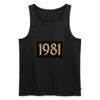 Vintage 1981 - Men's Premium Organic Tank Top - black - Front - AI Model Male 178 light (178cm)