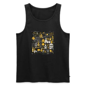 Biergarten München Oktober Bayern Bier Feiern Fest - Männer Premium Bio Tank Top - Schwarz - Vorne - AI Model Male 178 light (178cm)
