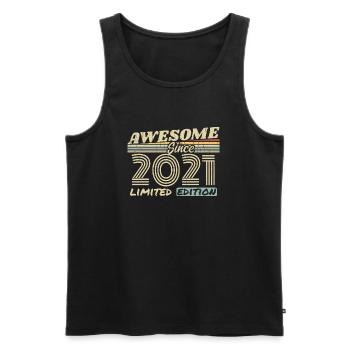 Vintage 2021 Retro - 2021 Birthday Gift - Men's Premium Organic Tank Top - black - Front - AI Model Male 178 light (178cm)