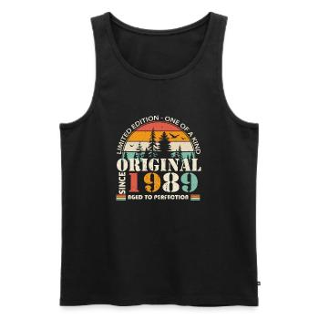 1989: Vintage Legend for the 35th Anniversary - Men's Premium Organic Tank Top - black - Front - Michal (187cm)