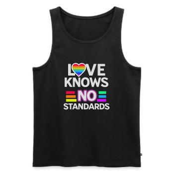 Inclusive Love Diverse Unconditional Lovers Queer - Men's Premium Organic Tank Top - black - Front - AI Model Male 178 light (178cm)