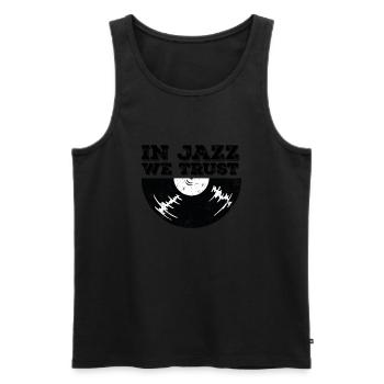 In Jazz we Trust - Men's Premium Organic Tank Top - black - Front - Michal (187cm)