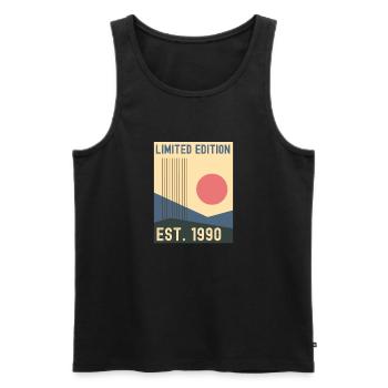 1990 Vintage - Männer Premium Bio Tank Top - Schwarz - Vorne - Michal (187cm)
