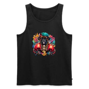Boxer Hund Splash Kunst - Männer Premium Bio Tank Top - Schwarz - Vorne - Michal (187cm)