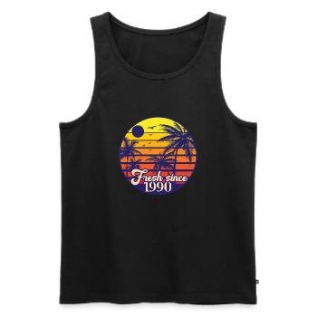1990 Vintage - Männer Premium Bio Tank Top - Schwarz - Vorne - Michal (187cm)