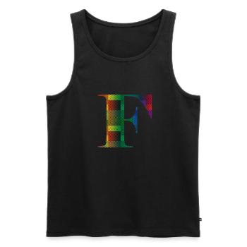 Letter F Vintage - Men's Premium Organic Tank Top - black - Front - Michal (187cm)