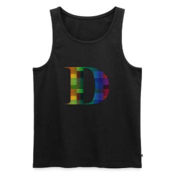 Buchstabe D Vintage - Männer Premium Bio Tank Top - Schwarz - Vorne - Michal (187cm)