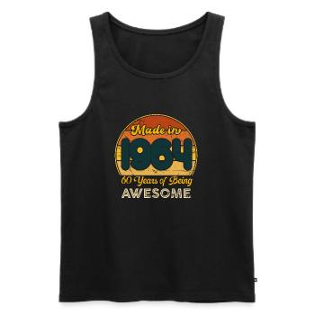 Jahrgang 1964 - Jahrgang 1964 Retro Geburtstag - Männer Premium Bio Tank Top - Schwarz - Vorne - Michal (187cm)
