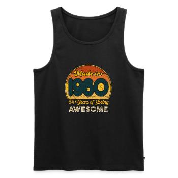 Jahrgang 1960 - Vintage-Retro-Jubiläum der 1960er Jahre - Männer Premium Bio Tank Top - Schwarz - Vorne - Michal (187cm)