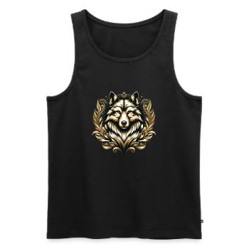Wolf - Men's Premium Organic Tank Top - black - Front - Michal (187cm)