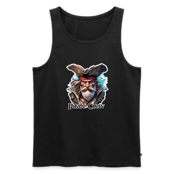 Pirat / Ahoi / Anker / Kapitän / Totenkopf / Rum - Männer Premium Bio Tank Top - Schwarz - Vorne - AI Model Male 178 light (178cm)