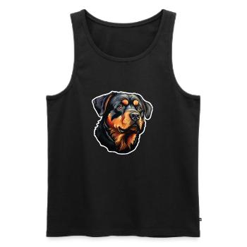 Rottweilerkopf - Men's Premium Organic Tank Top - black - Front - AI Model Male 178 light (178cm)