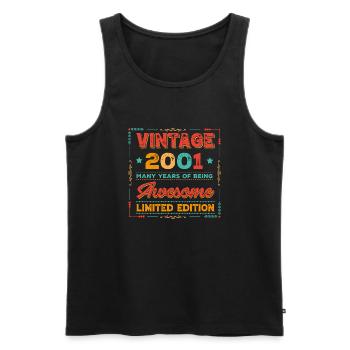 Vintage 2001 - Men's Premium Organic Tank Top - black - Front - AI Model Male 178 light (178cm)