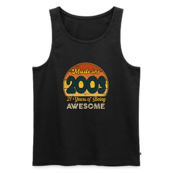 Born in 2003 - Vintage 2003 Retro Birthday - Men's Premium Organic Tank Top - black - Front - Michal (187cm)